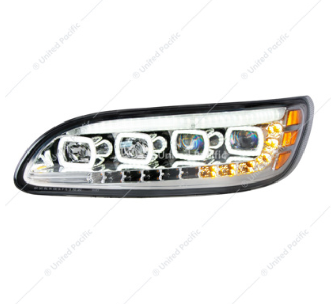35841 PB 386 HEADLIGHT CHROME QUAD DRIVER SIDE
