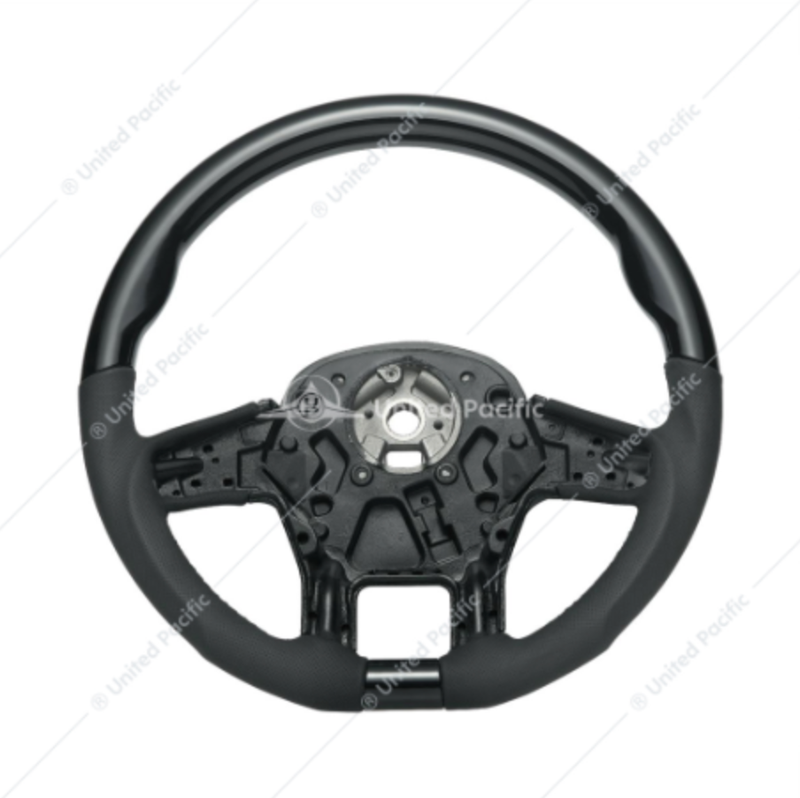 88345 PB 579/KW T680 BLACK LEATHER AND WOOD STEERING WHEEL