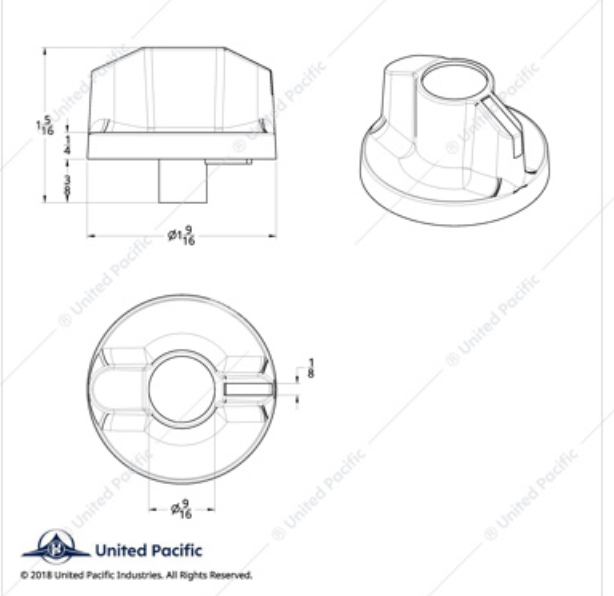 41320 KW 02+AC RED DIAMOND A/C KNOB