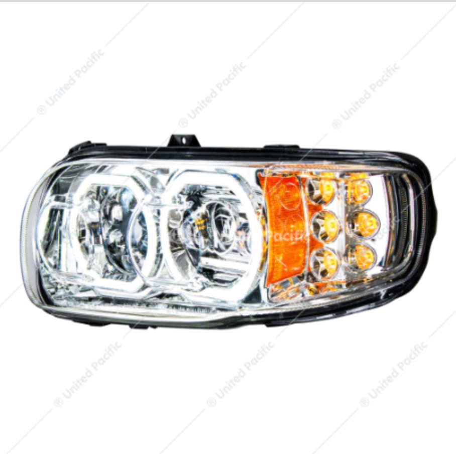 35784 PB 389 HEADLIGHT LED DRIVER SIDE CHROME