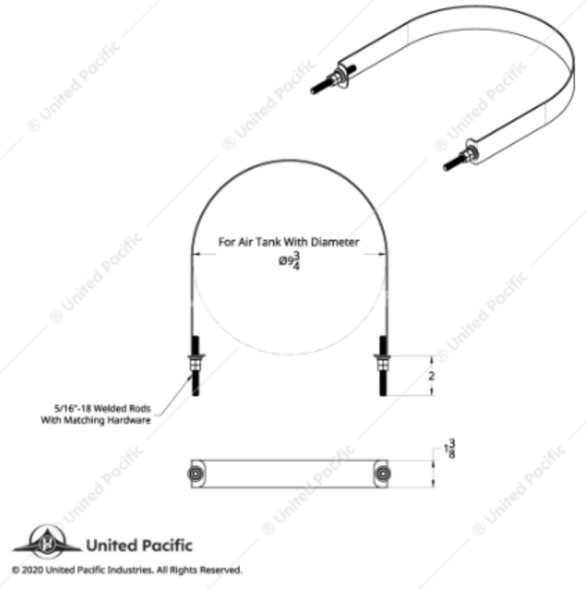 21341 SS AIR TANK STRAPS 9 3/4 DIAMETER
