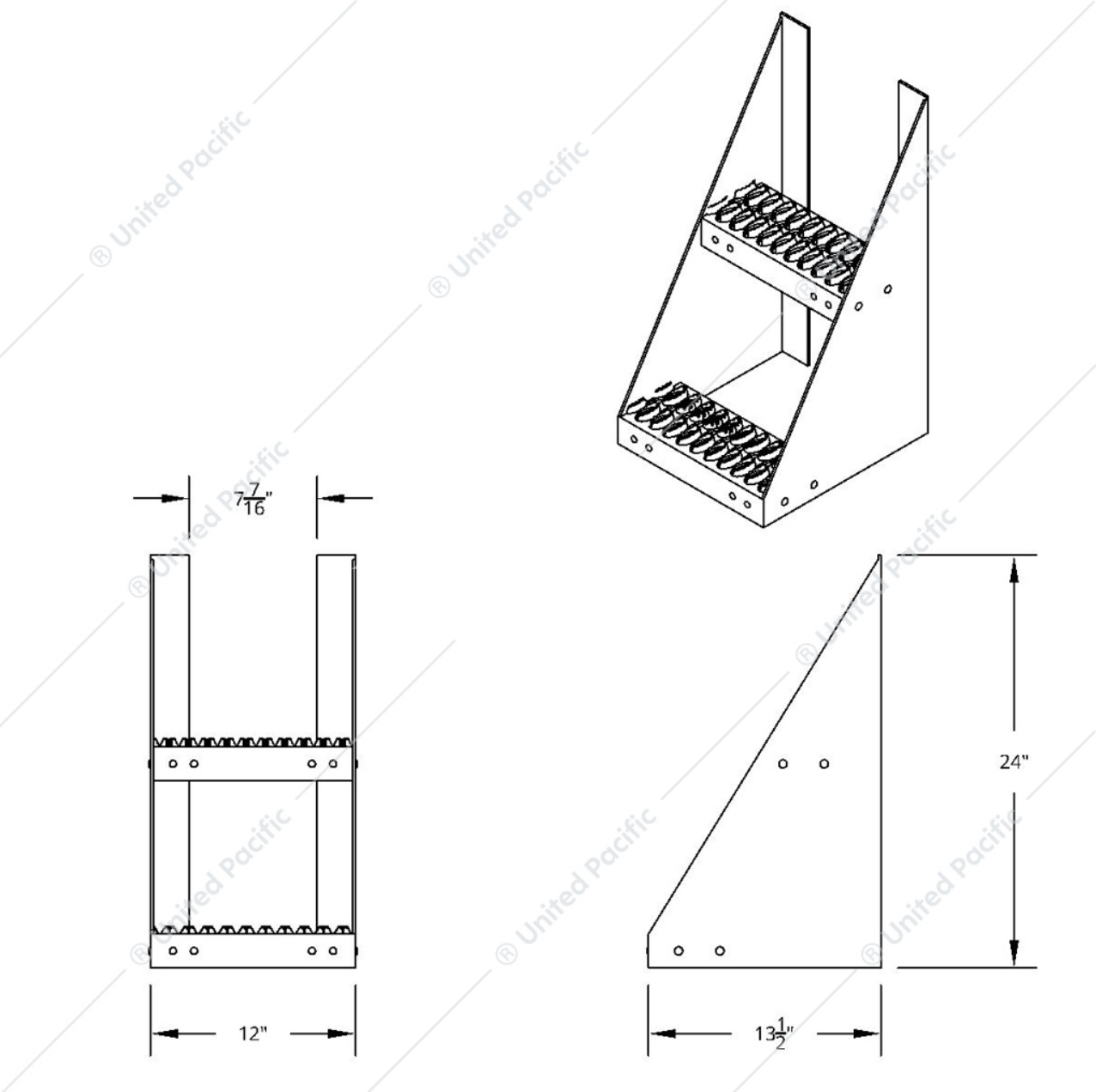 50214 AL FRAME STEPS 12"W X 24"H