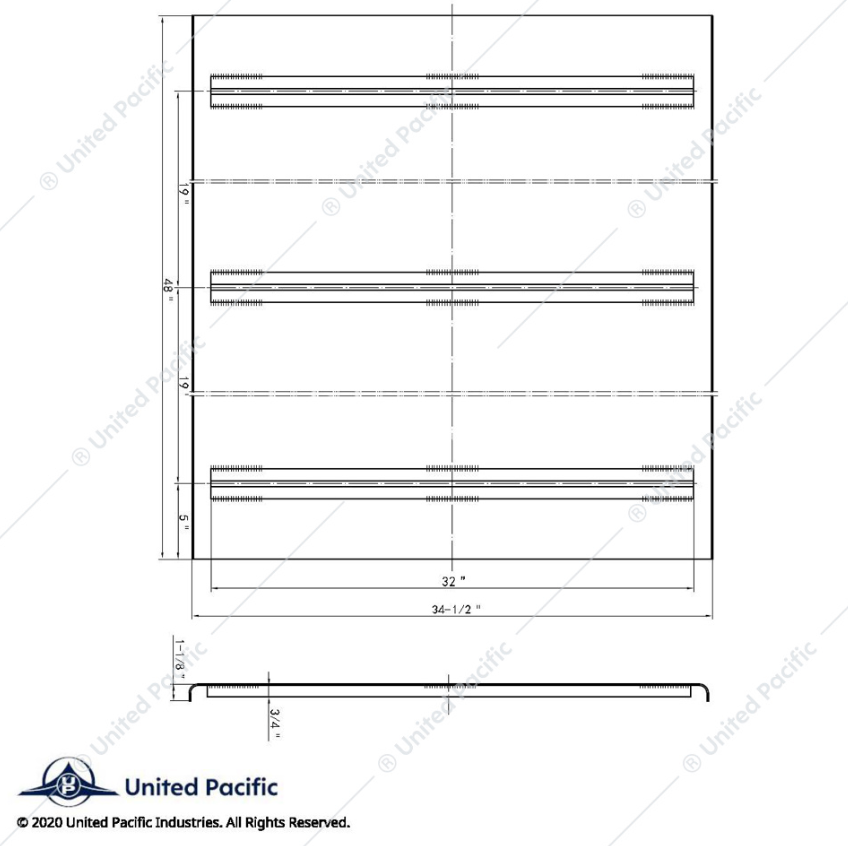 20932 4' ALUMINUM DIAMOND DECK PLATE 48" LONG