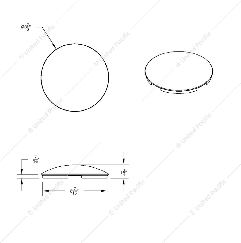10106C FRONT HUB CAP 4 NOTCHES