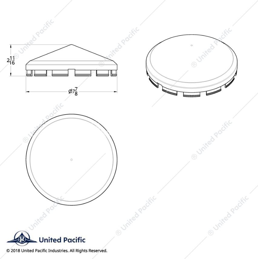 10258B POINTED FRONT HUB COVER
