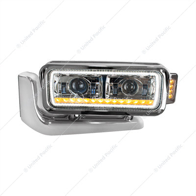 35911 RECTANGULAR HEADLIGHT ASSEMBLY W/BRACKET CHROME DRIVER SIDE