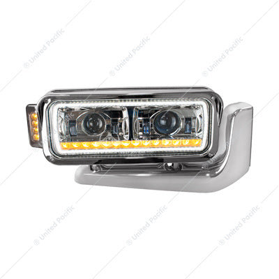 35912 RECTTANGULAR HEADLIGHT ASSEMBLY W/BRACKET CHROME PASSENER SIDE