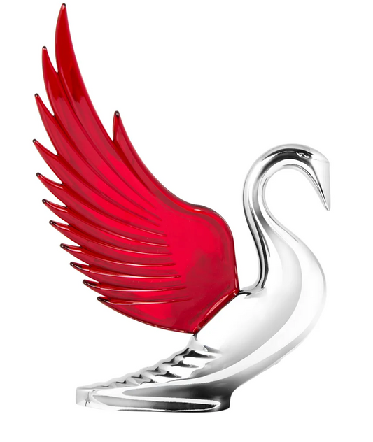 48099 CR SWAN HOOD ORDAMENT W/ RED WINGS