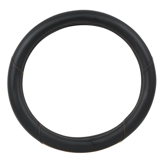 54062-GG 18" BLACK/DARKWOOD STEERING WHEEL COVER