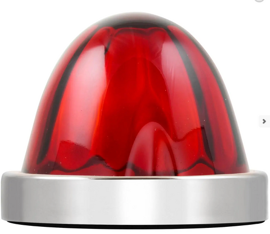 81863 RED GLASS WATERMELON W/ LED BASE