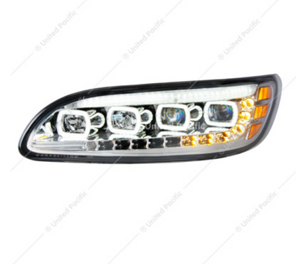 35842 PB 386 HEADLIGHT CHROME QUAD PASSENGER SIDE