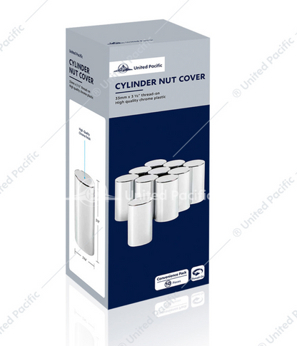 10013 10 PIECE BOX  33MM CYLINDER LUG NUT COVER SCREW ON