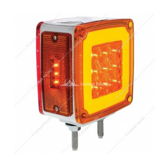 37125 AMB/RED LED SQUARE 2 FACE GLO LIGHT