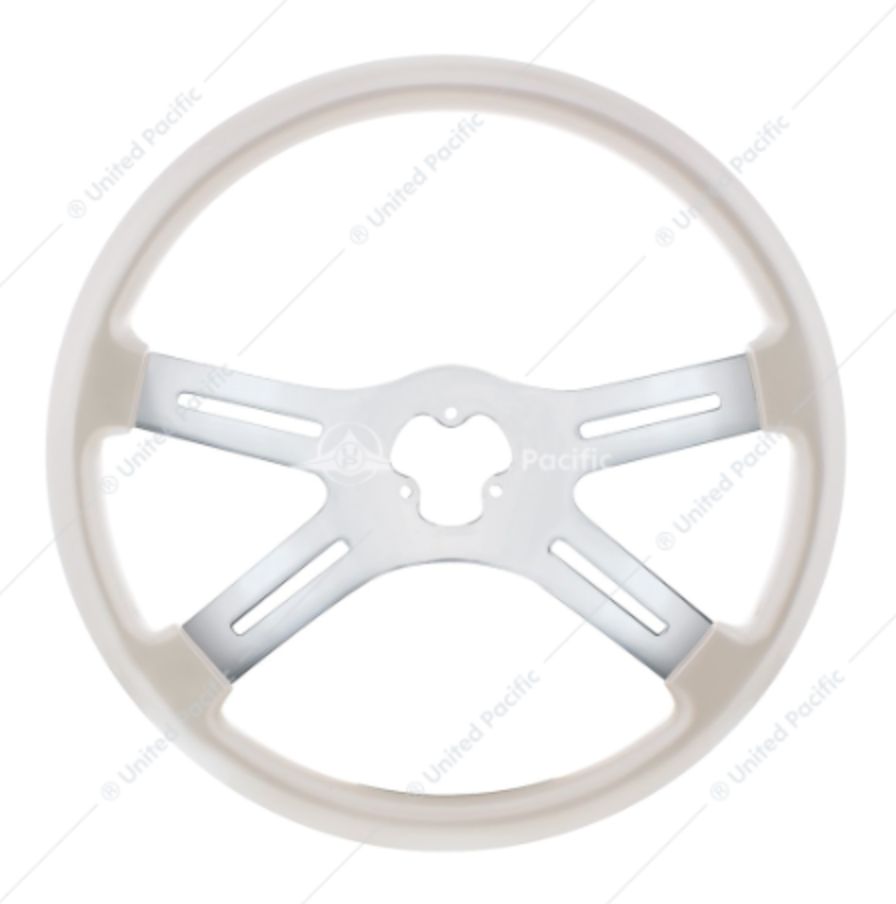 88283 18" STEERING WHEEL WHITE