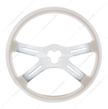 88283 18" STEERING WHEEL WHITE