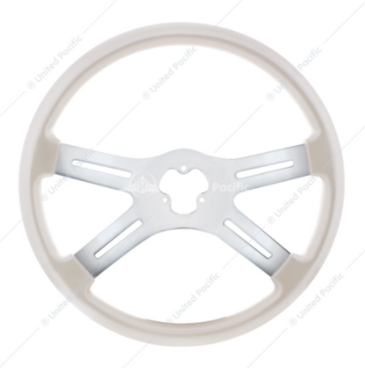88283 18" STEERING WHEEL WHITE