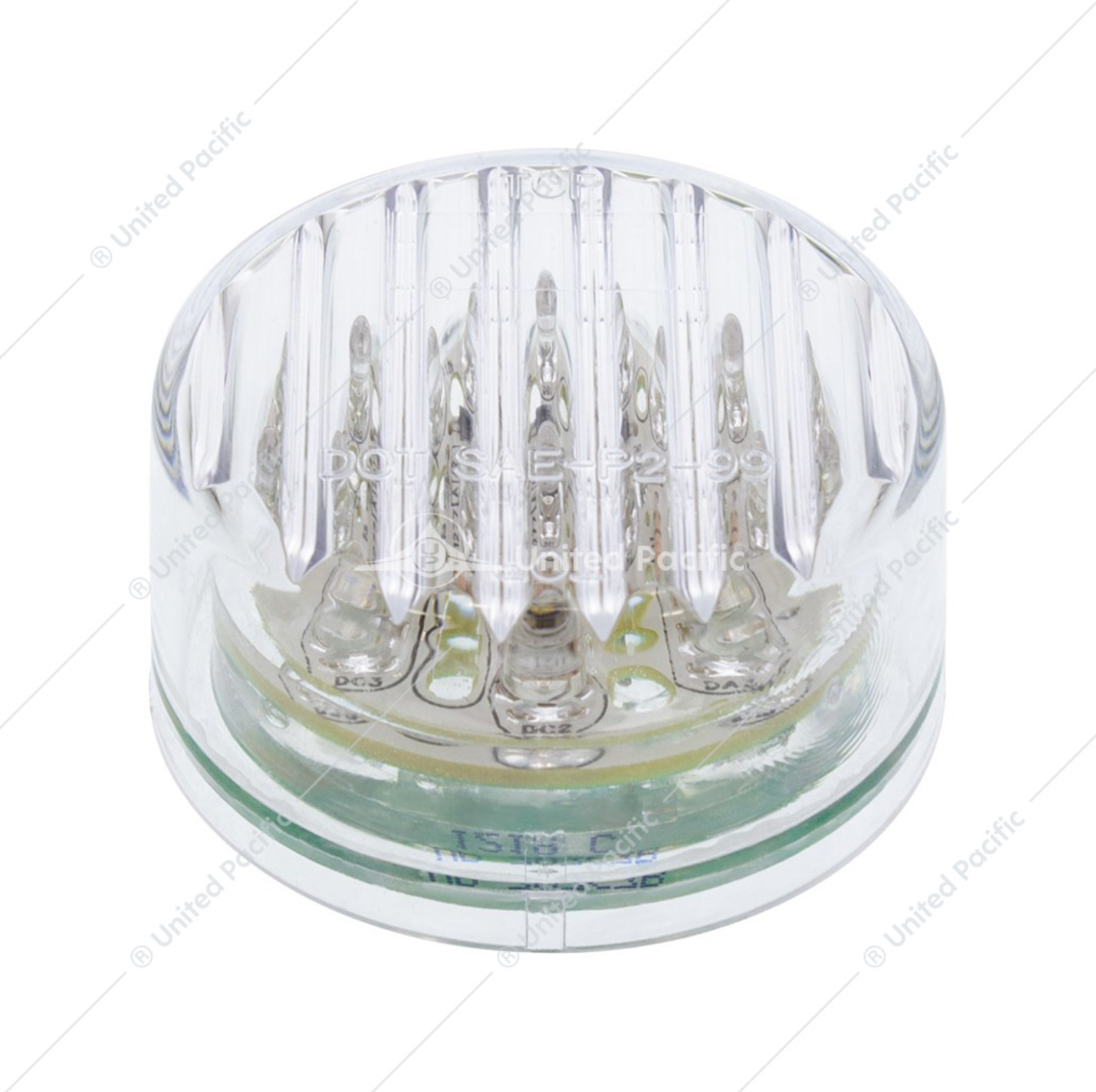 38363 2" LIGHT FLAT LED RED/CLEAR LENS