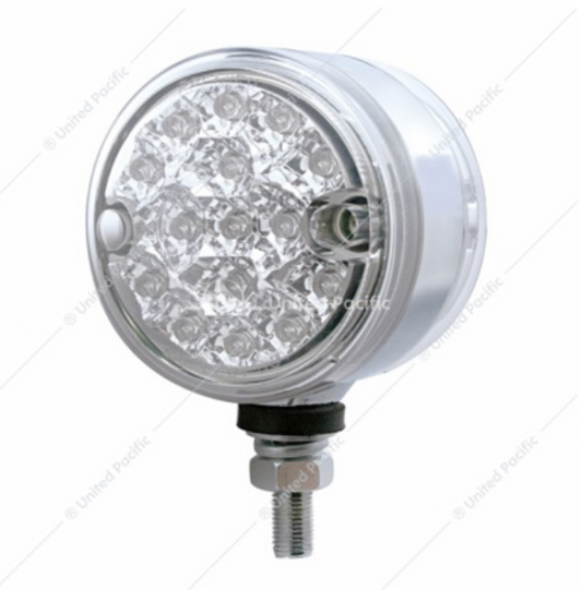 39562 15LED 3" DOUBLE FACE AMBER/RED CLEAR LENS