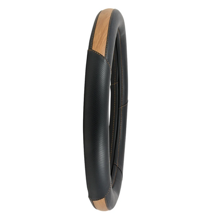 54062-GG 18" BLACK/DARKWOOD STEERING WHEEL COVER
