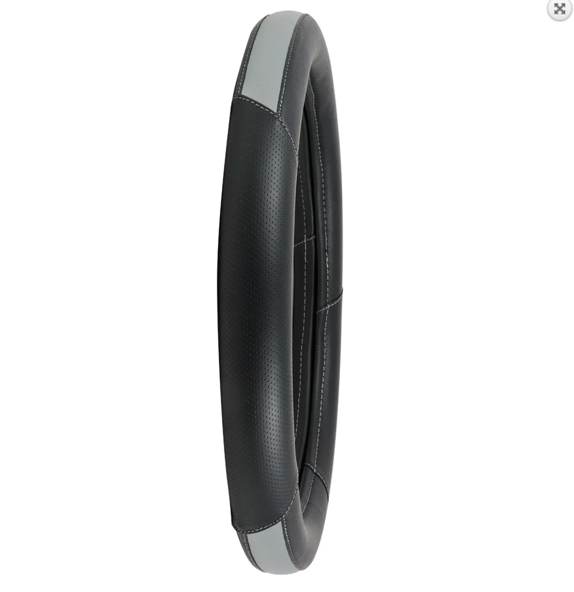 54066-GG 18" STEERING WHEEL COVER GREY & BLACK