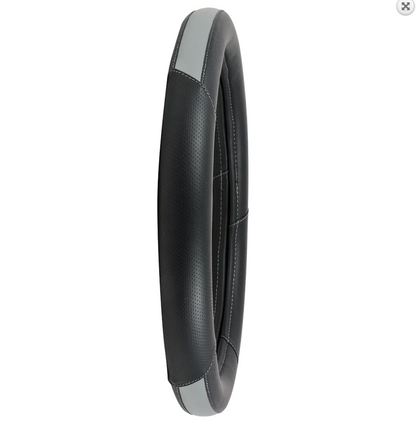 54066-GG 18" STEERING WHEEL COVER GREY & BLACK