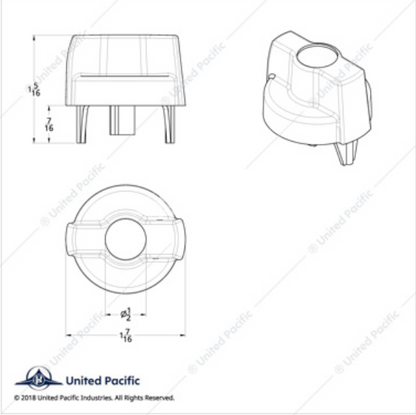 41302 KW WIPER KNOB BLUE