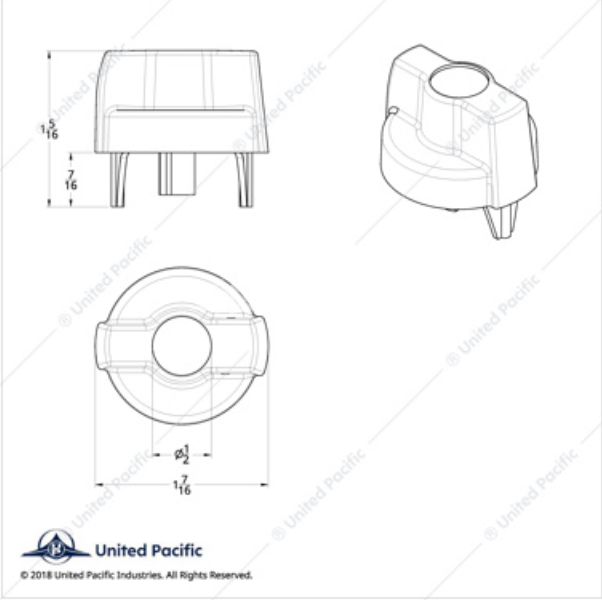 41316 KW AC DIAL KNOB BLUE DIMO