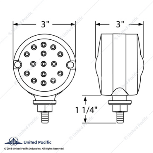37484 AMB/AMB 3" DOUBLE FACE LIGHT
