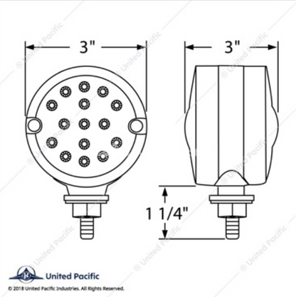 37484 AMB/AMB 3" DOUBLE FACE LIGHT