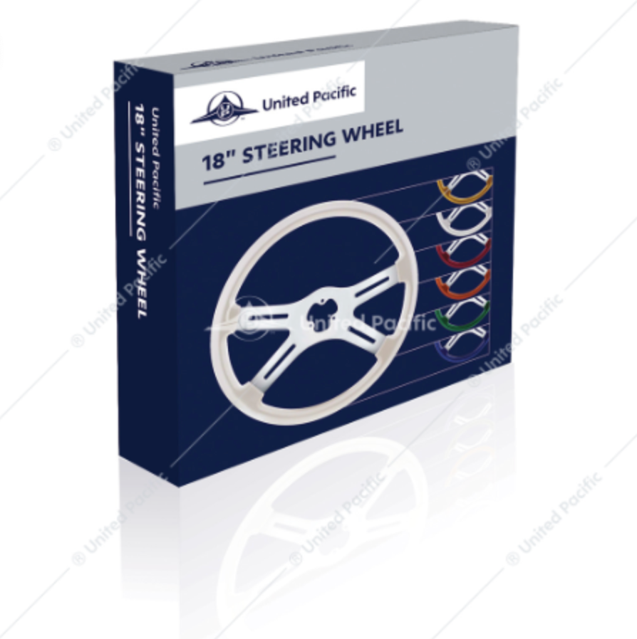 88283 18" STEERING WHEEL WHITE