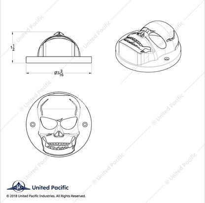 34015 CR SKULL COVER 2" BEZEL