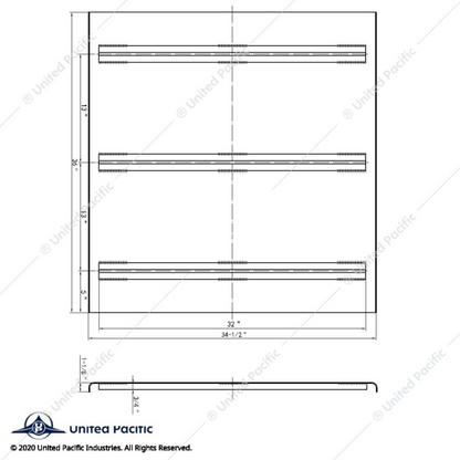 20931 3' ALUMINUM DIAMOND DECK PLATE 36" LONG