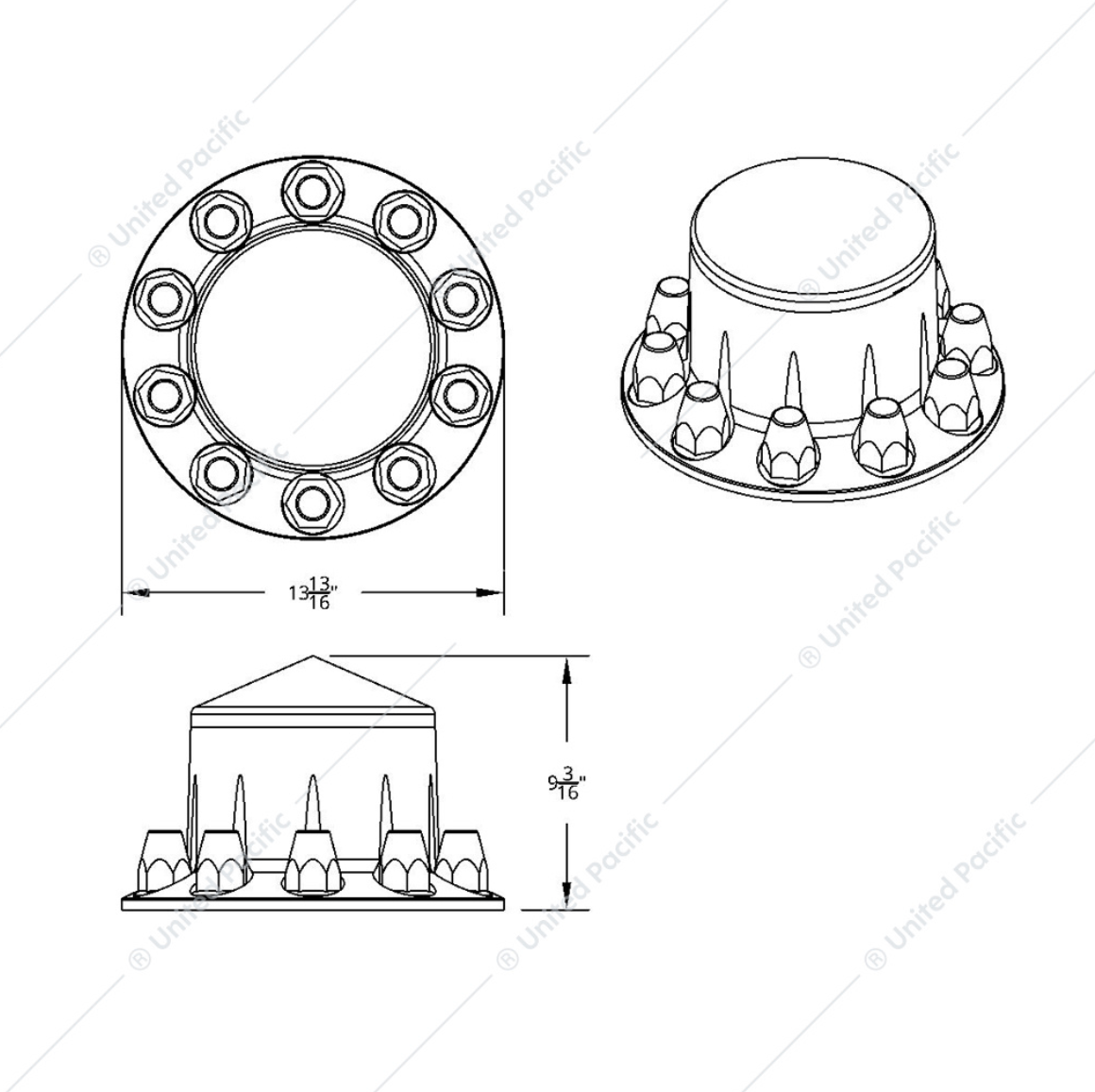 10261-UP REAR AXEL HUB POINTED