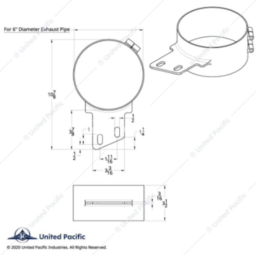 10284 7" PB ANGLED JOINT CLAMP SS
