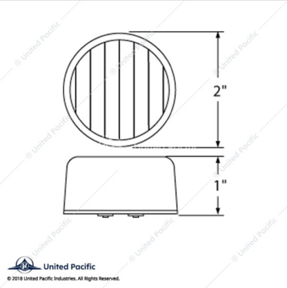38362 9 LED 2" LIGHT FLAT AMBER/CLEAR