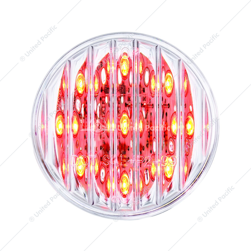 38363 2" LIGHT FLAT LED RED/CLEAR LENS