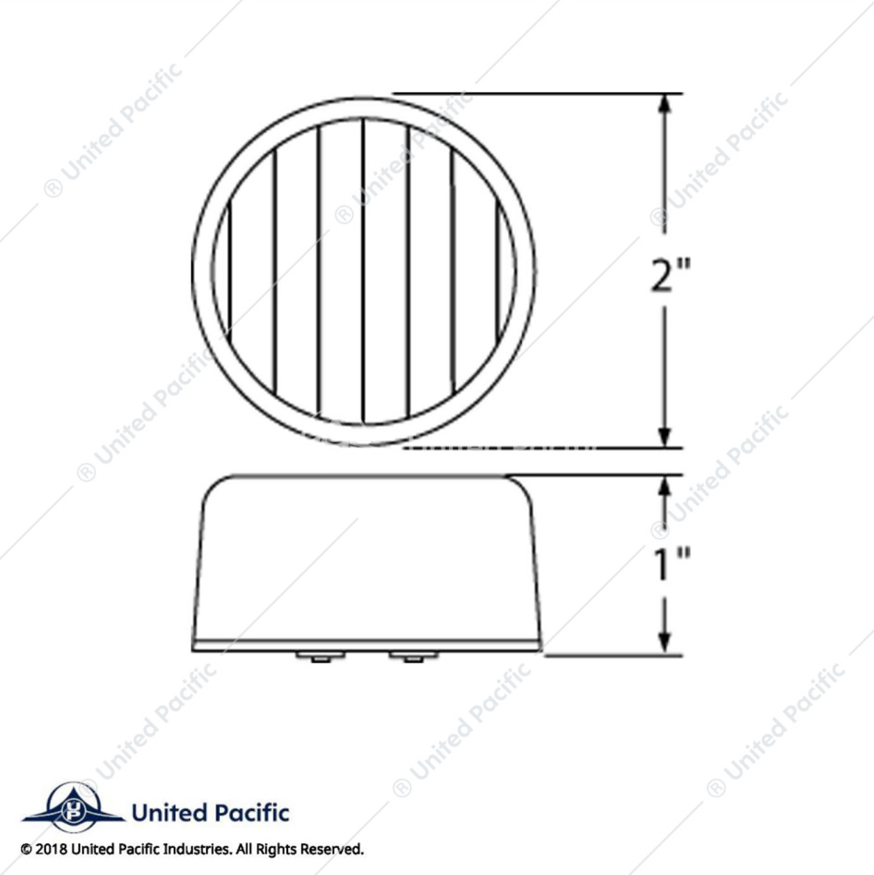 38363 2" LIGHT FLAT LED RED/CLEAR LENS