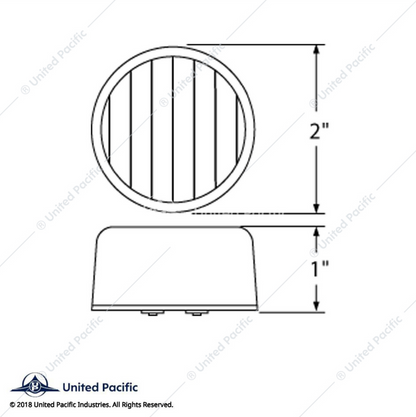 38363 2" LIGHT FLAT LED RED/CLEAR LENS