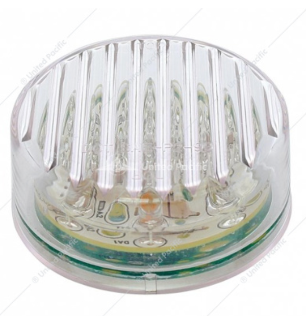 38365 13 LED 2 1/2" FLAT CLRENCE LIGHT RED/CLEAR LENS