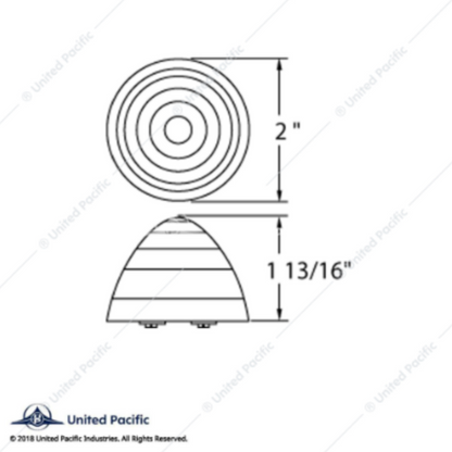 38366 2" LIGHT BEEHIVE STYLE AMBER/CLEAR LENS
