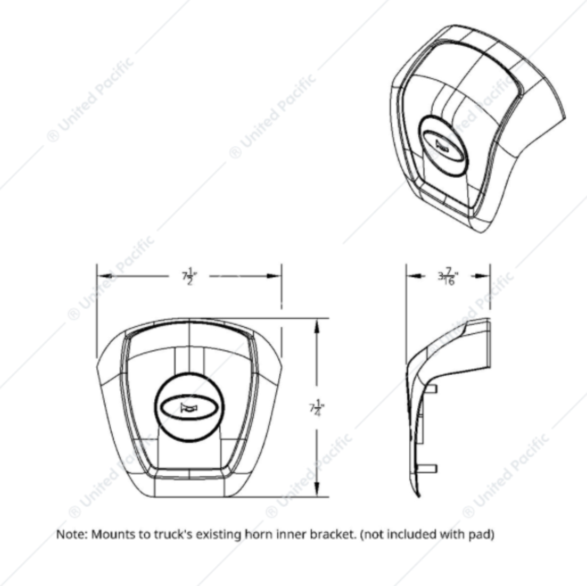88036 CR PB STEERING WHEEL HORN COVER (CENTER)