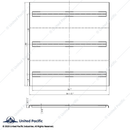 20932 4' ALUMINUM DIAMOND DECK PLATE 48" LONG