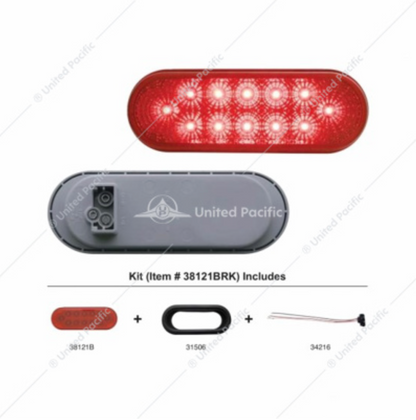 38121 OVAL LED REFLECTOR LIGHT RED/RED 3 PROM CONECTION