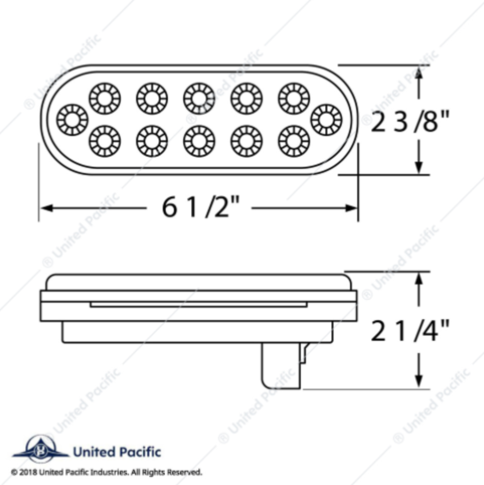 38121 OVAL LED REFLECTOR LIGHT RED/RED 3 PROM CONECTION