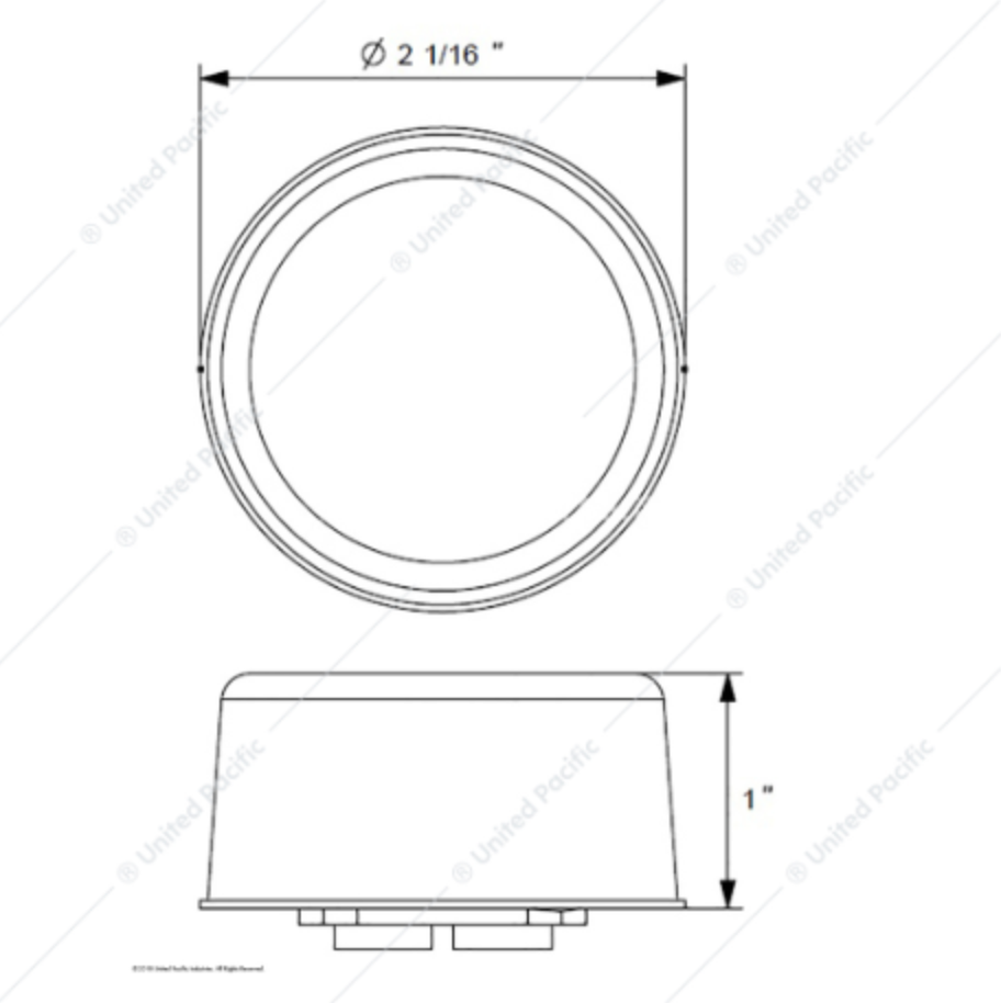 38852  2" LED LIGHT RED CLEAR