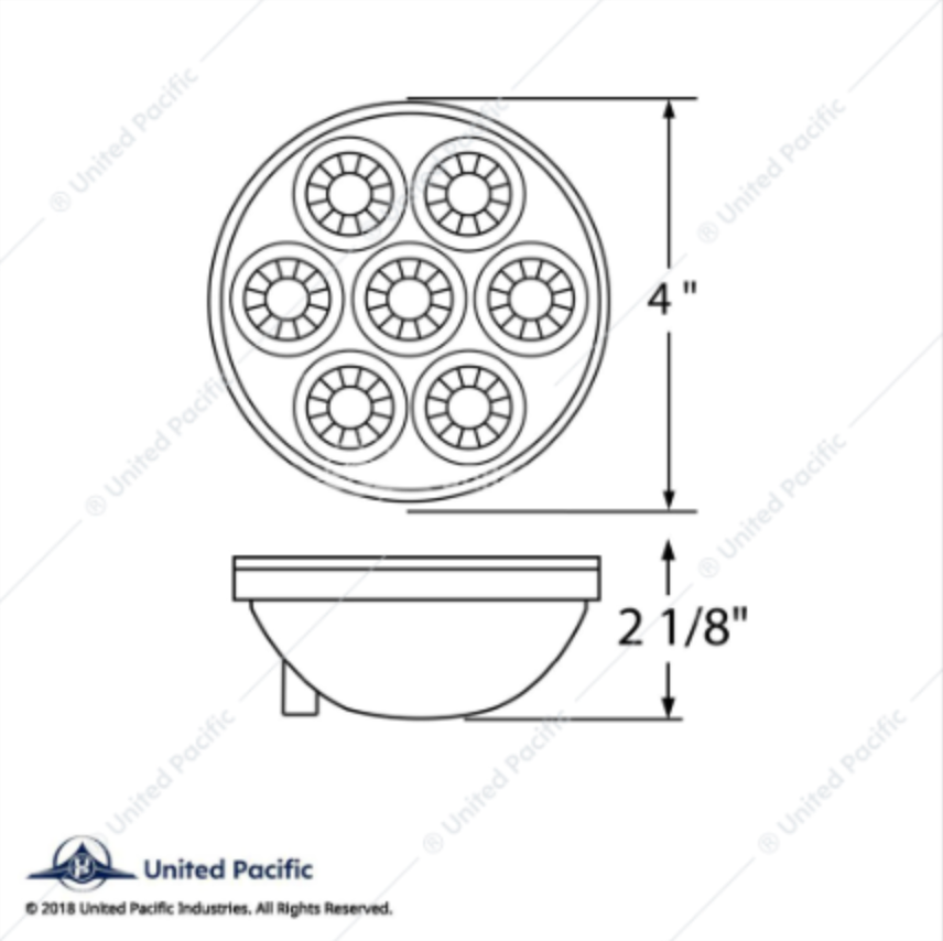 39924 7 LED 4" S/T/T light Red