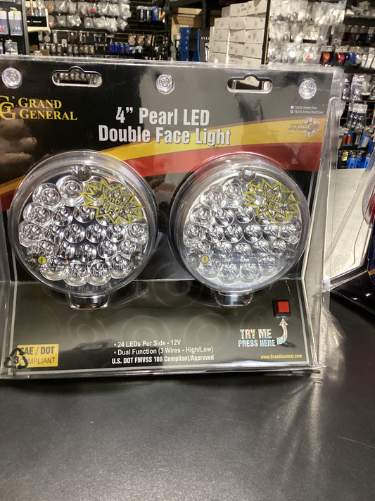 78376 4" DOUBLE FACE LIGHT AMBER/RED CLEAR LENS TWIN PACK