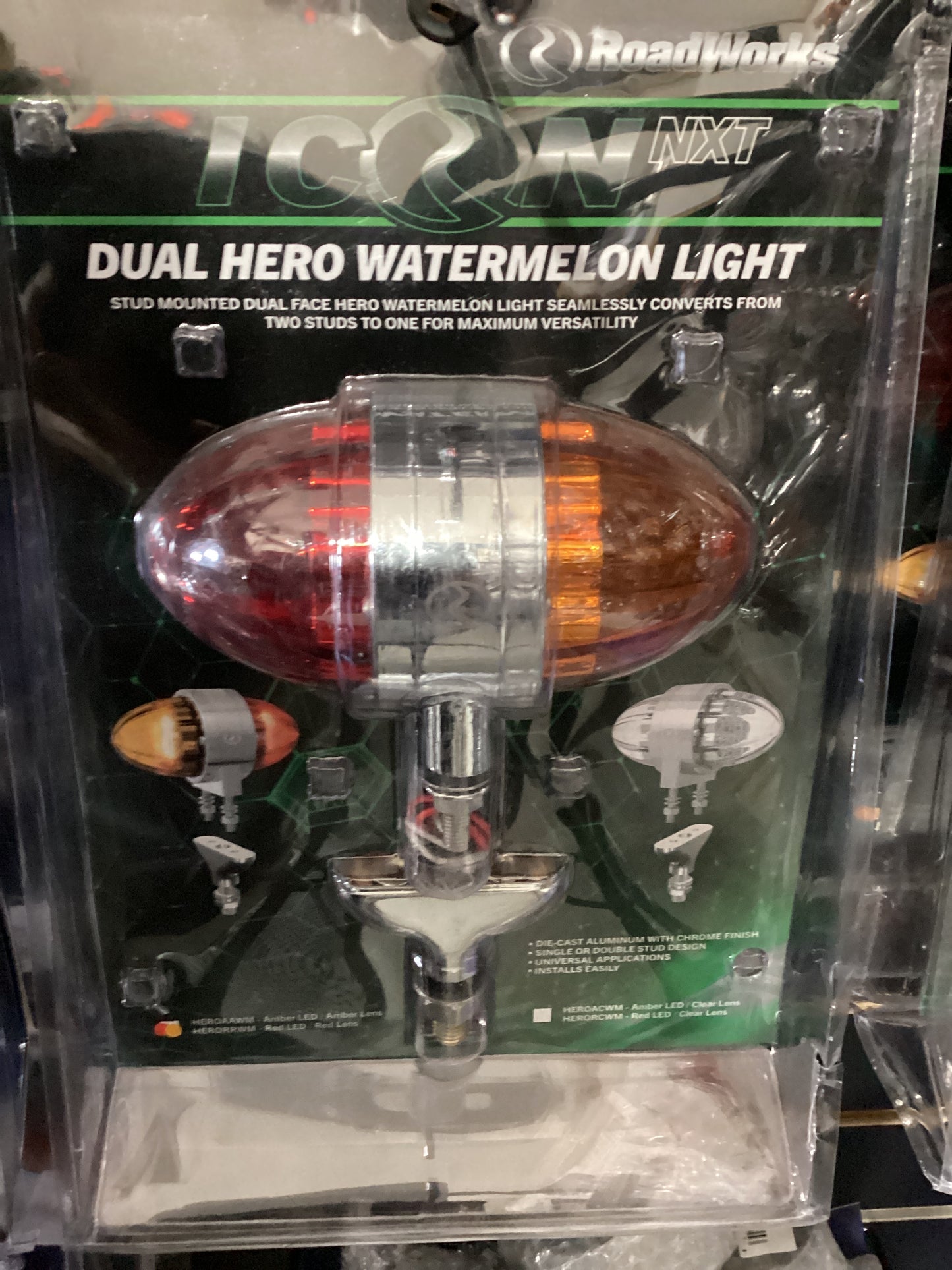 HEROFENDER DOUBLE FACE WATERMELON LIGHT W/POST AMBER/RED A/R LENS