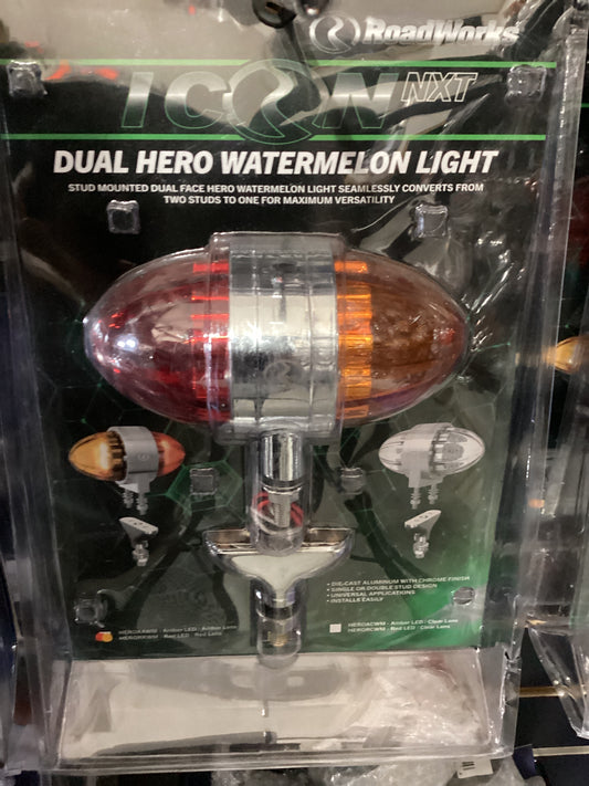 HEROFENDER DOUBLE FACE WATERMELON LIGHT W/POST AMBER/RED A/R LENS