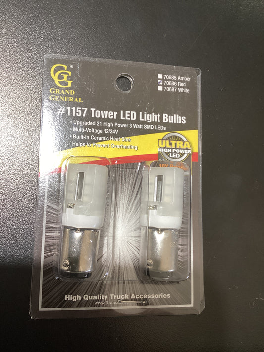 70686-GG 1157 RED LED BULB 2PK 21 LED W/CERAMIC TOWER